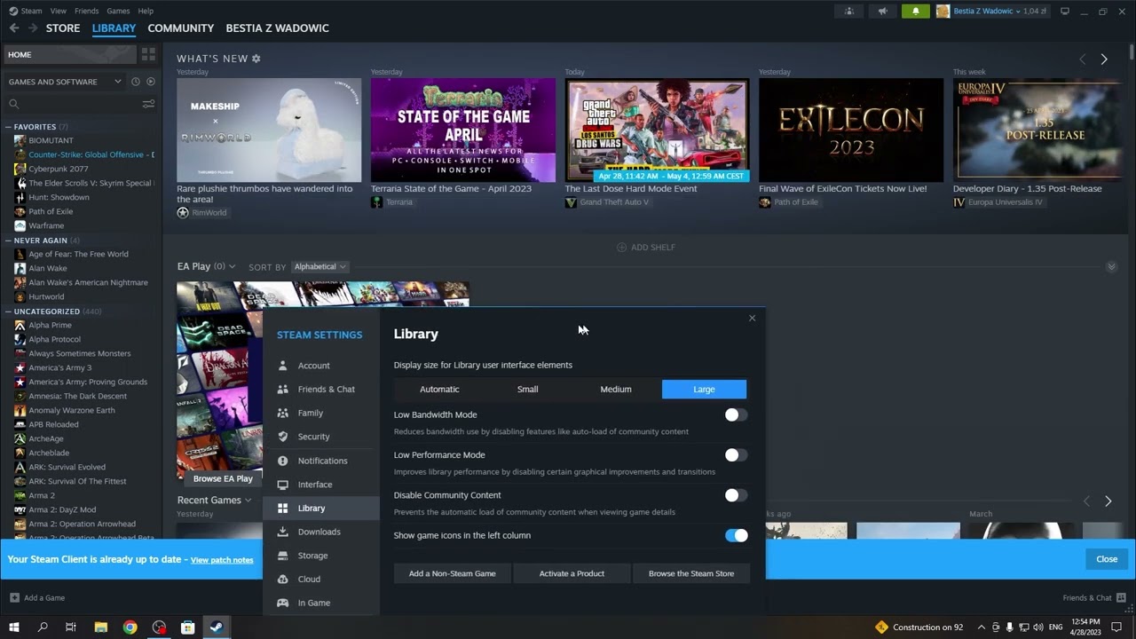 Steam Store Dashboard Redesign in 2023