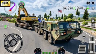Truck Simulator EVO: Drive USA | Army Truck Hauling Excavator | 4K Gameplay  screenshot 3