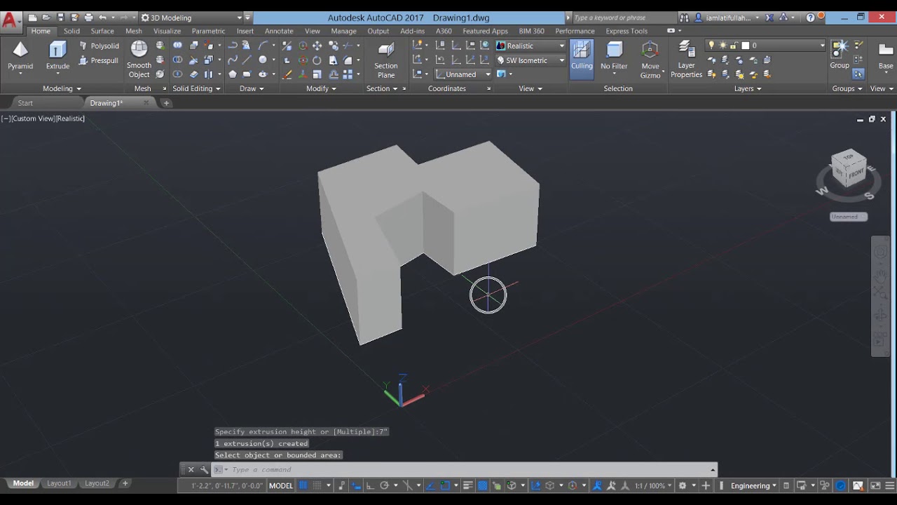 30-How to Use Offset Faces Command in AutoCad 2014/15/16/17/18 - YouTube
