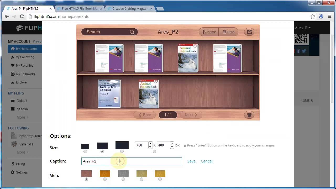 Build and embed Bookcase to webpage & view on mobile