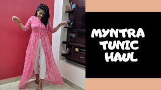 हनद म करत टनक Haul Myntra Tunicfront Slit Kurti Haul Super Trendy Styles