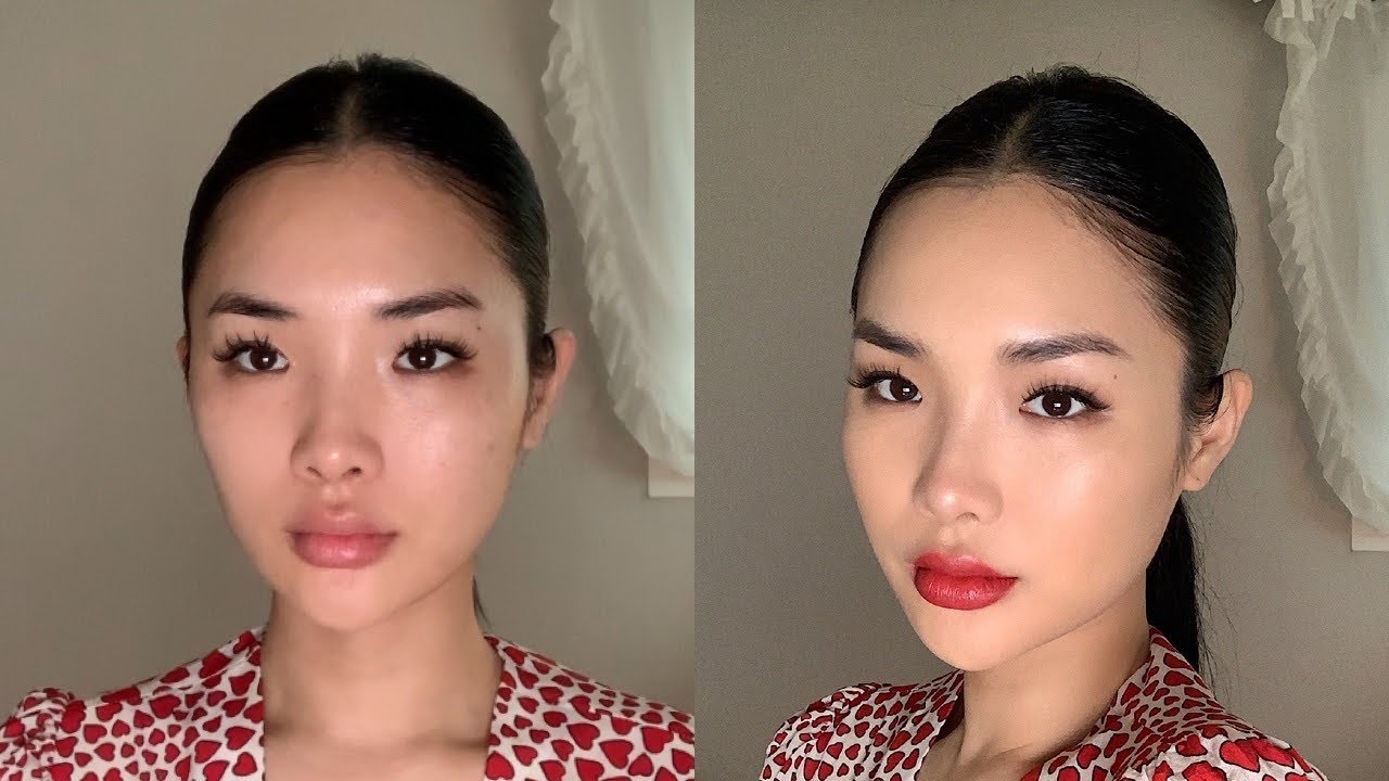 Red lip makeup | hourglass lip oil | 립오일 발색력