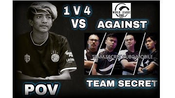 😍 CLUTCHGOD 1 V 4 AGAINST TEAM SECRET IN MIRAMAR || PMWL