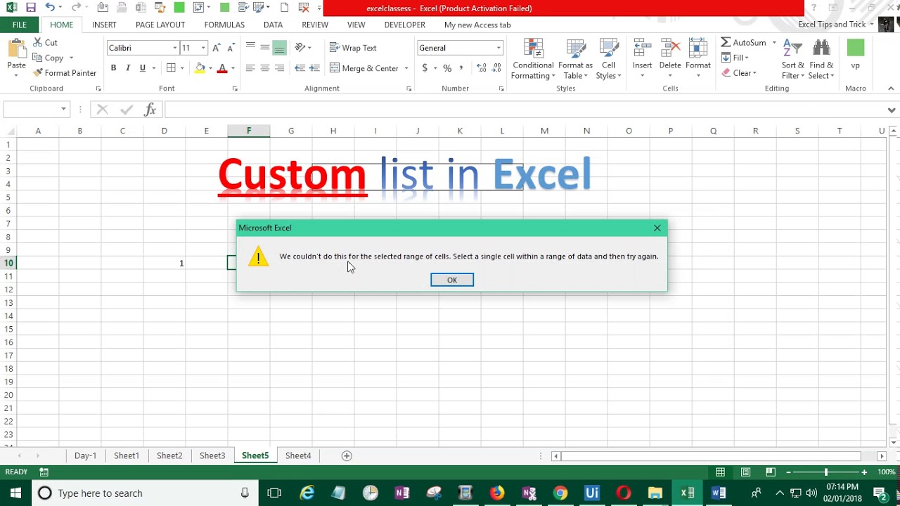 Create your own custom list in Excel - YouTube