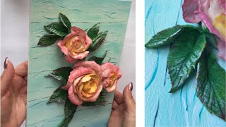 Мастер-класс: Картина Утренние розы из солёного теста. Picture Morning roses from salt dough.