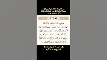 سورة البقرة، [الآيات:  10-11-12-13] تلاوة مباركة بصوت القارئ الشيخ محمد الفقيه