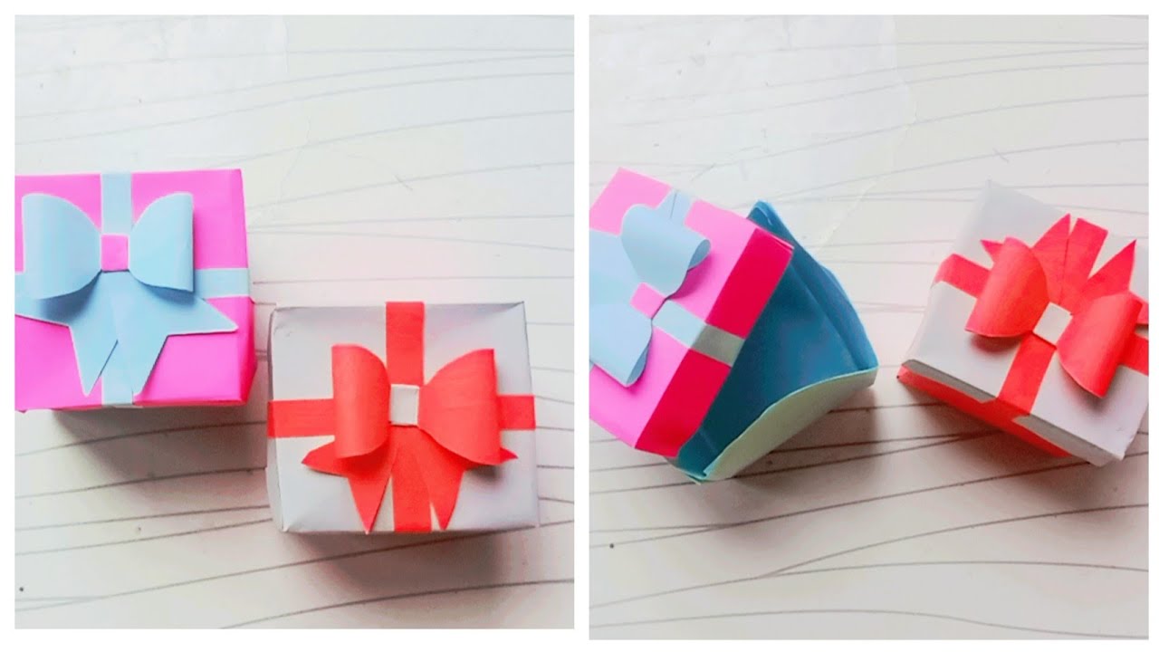 DIY gift box | how to make gift box | easy paper gift | diy craft ideas ...