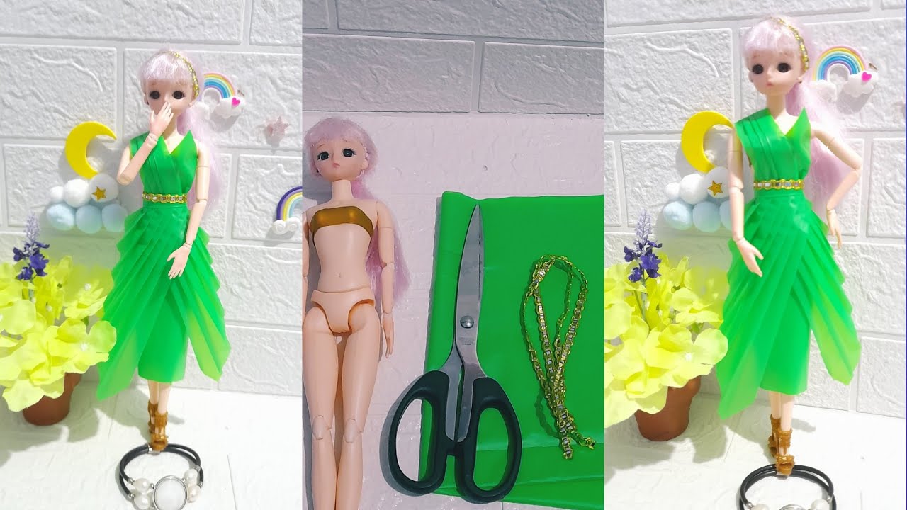DIY Mudah Membuat Baju Barbie yang Cantik Tanpa Menjahit | Edisi Baju Peri Hutan #11