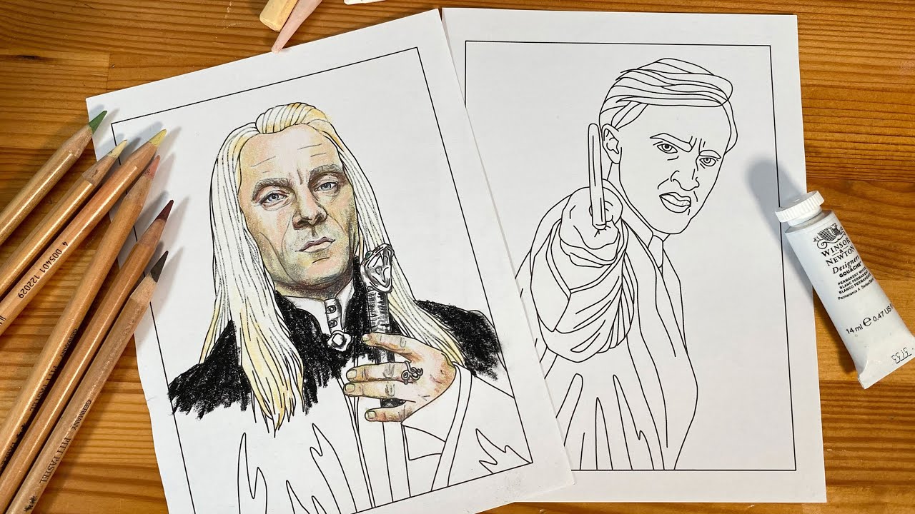 Creating Realistic Drawings in a Harry Potter Coloring Book using Pastels - YouTube