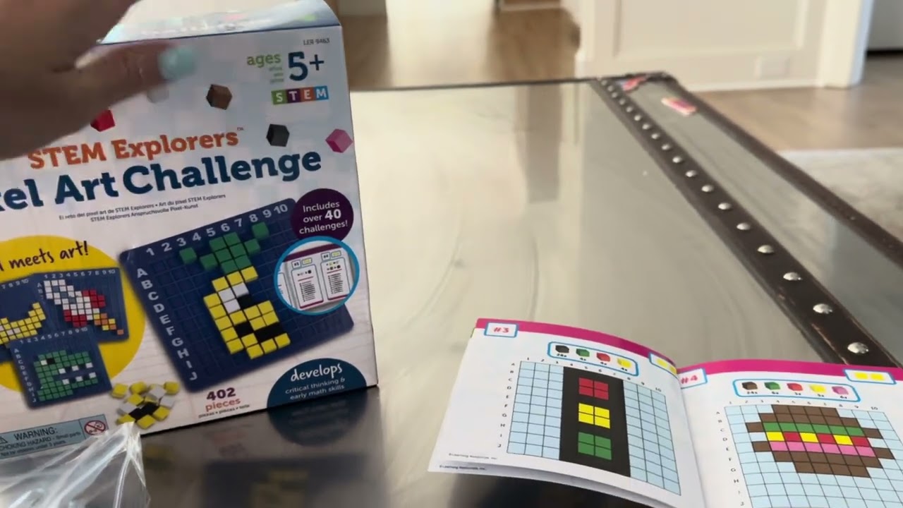 Learning Resources ExplorersPixel Art Challeng Explorers, 402 stuks, vanaf 5 jaar, speelgoed, coderingsbasis voor kinderen, STEM-activiteiten voor de klas, meerkleurig, medium, LER9463