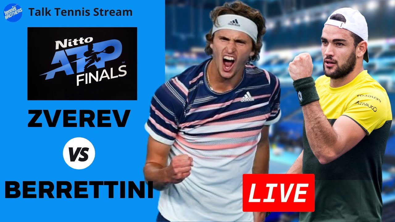 Alexander Zverev vs Matteo Berrettini - ATP Tennis Finals LIVE Tennis Play-by-Play Stream