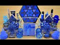 Navy BLUE SLIME Mixing makeup and glitter into Clear Slime Satisfying Slime Videos