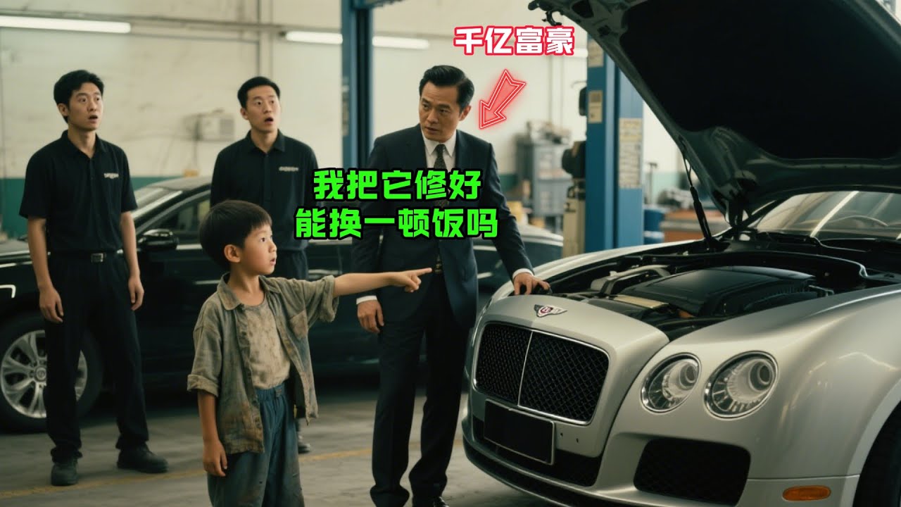 “我把它修好，能換一頓飯嗎？”一個窮男孩指着旁邊的豪車對千億富豪説，富豪接下來的舉動震驚了所有人！