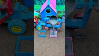 DIY Mini Cement Mixer Pouring Concrete Into Hand Pumps 2🧱 | Amazing Mini Construction Build #Shorts
