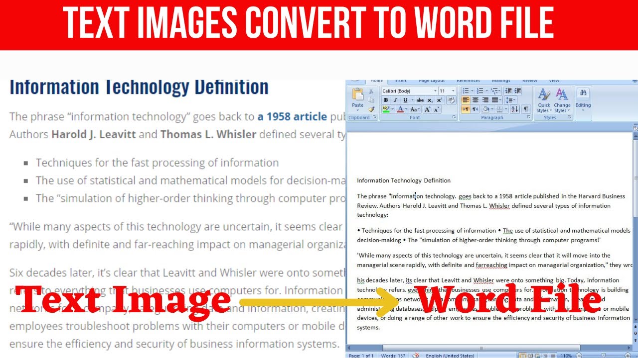 How to Convert Image to Word Document || convert image to text 2021 ...