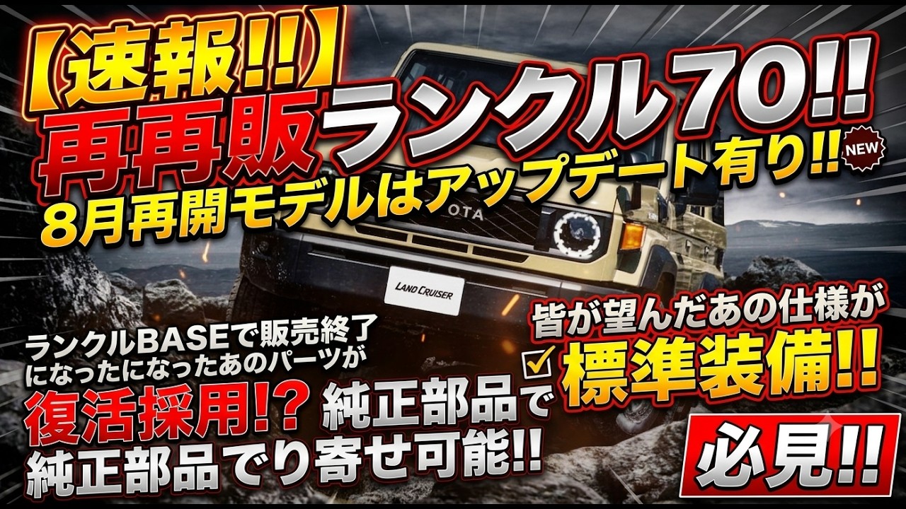 Breaking News!!] The Land Cruiser 70 Returns Again!! The August