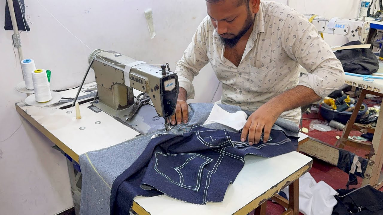 Amazing Denim Jeans Stitching Process, From Fabric to Fashion: Incredible Jeans Stitching Process.