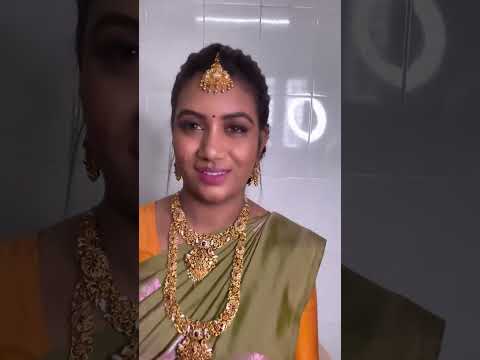 Santhalakshmi’s engagement makeover 🤩 #makeover #engagement #mua #pudukkottaimakeupartist