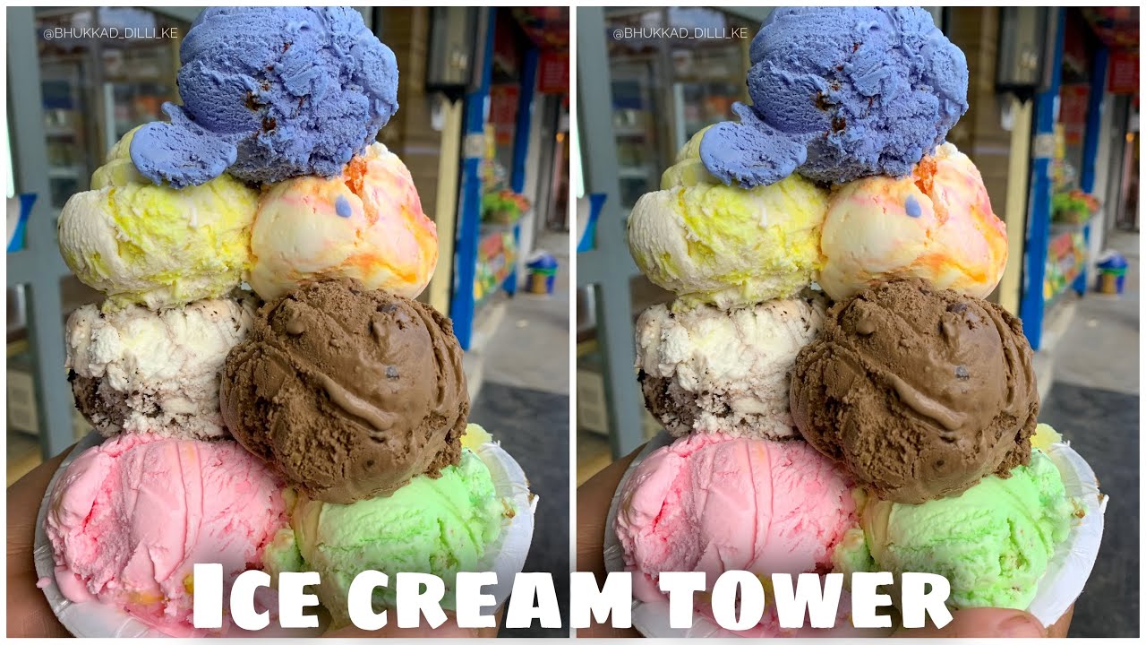 Ice Cream Tower in Tilak Nagar West Delhi Food YouTube