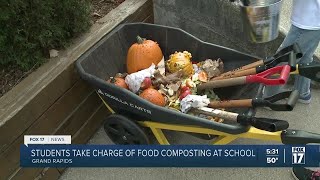 Students take charge of elementary school's food compost program