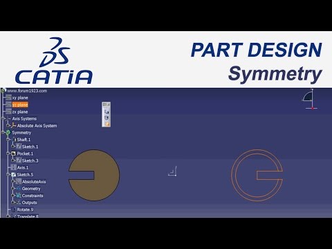 Catia V5 Eğitim&Tutorial (#12)  | Part Design | Symmetry