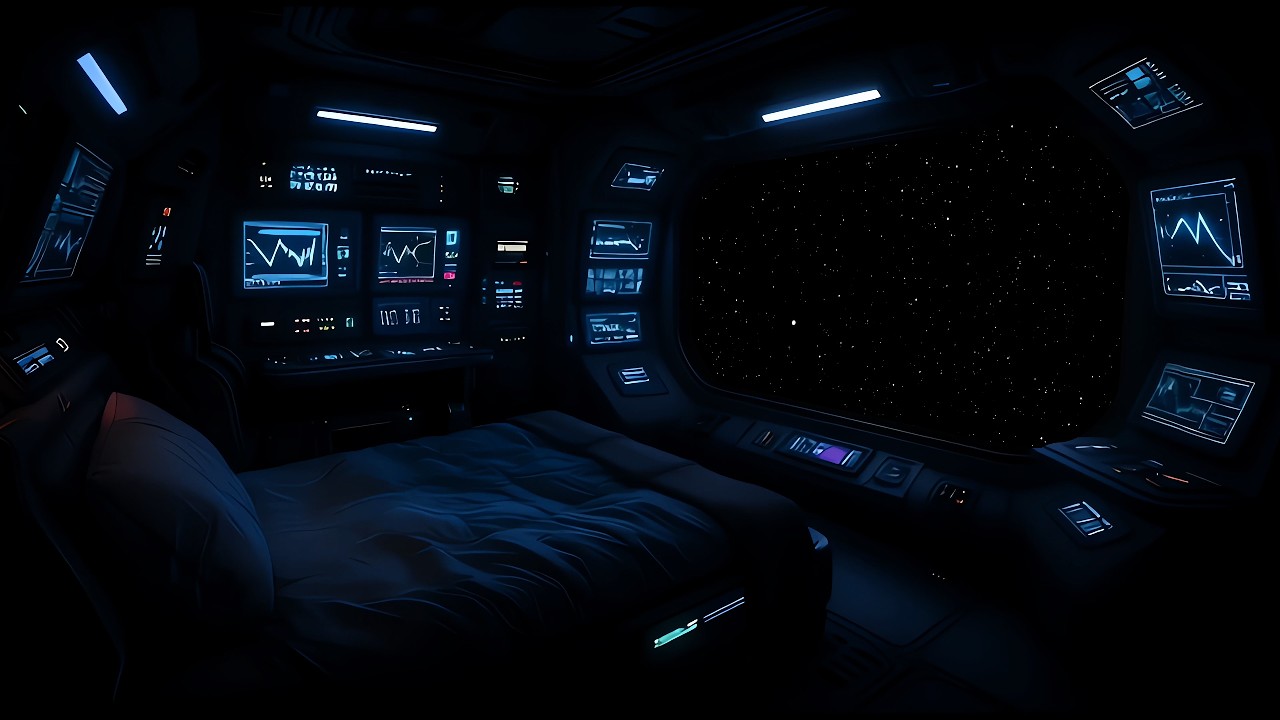 Starship Sleeping Quarters | Sleep Sounds White Noise, Soothing Spacecraft Ambience | 10 Hours