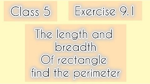 Class 5th|Mathematics|Chapter 9 |Exercise 9.1 Find the perimeter| Perimeter and Area