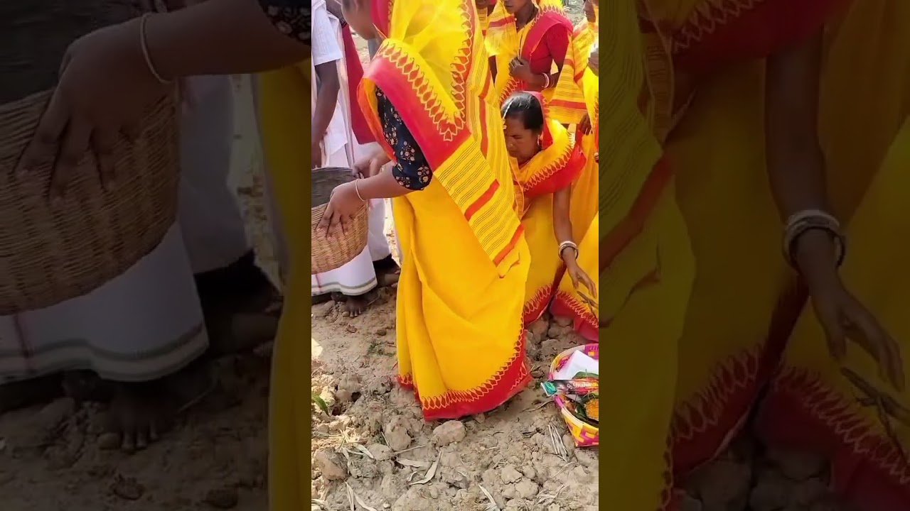 मंडप बनाने के लिए मिट्टी लाने का prakriya 