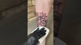 Rose Flower Band  Ankle Tattoo