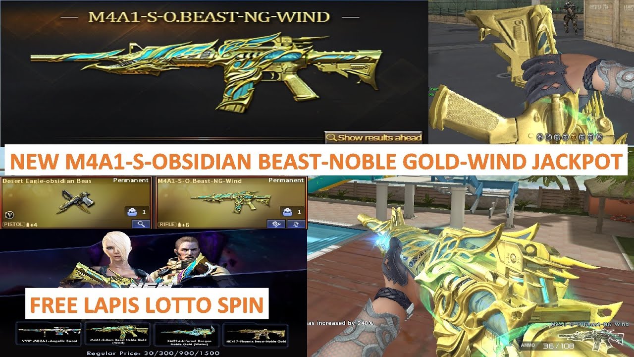 NEW M4A1-S-OBSIDIAN BEAST-NOBLE GOLD-WIND JACKPOT CROSSFIRE PH