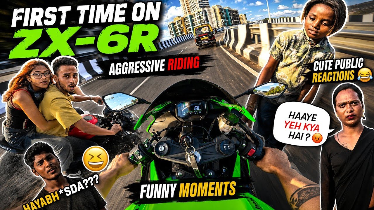 First Time Riding a ZX-6R | Aggressive Pulls & Funny Moments 😂🏍️