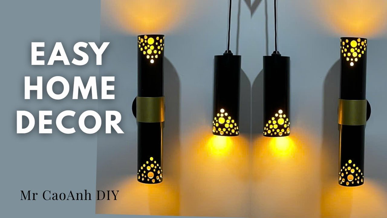 How to Make Stylish Wall Light | PVC Pipe Decoration Lamp | Easy Home DIY Mr CaoAnh DIY