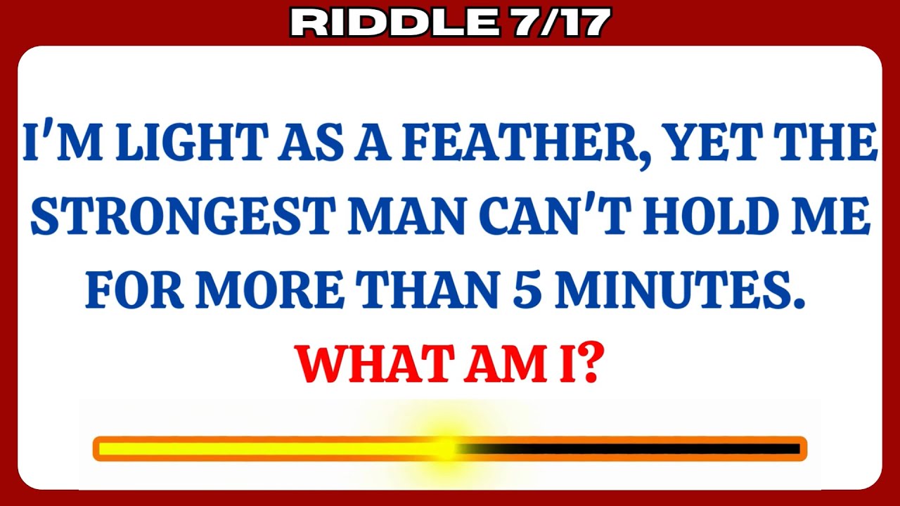 ONLY A GENIUS CAN ANSWER THESE 17 TRICKY RIDDLES! | RIDDLE PART 7 - YouTube