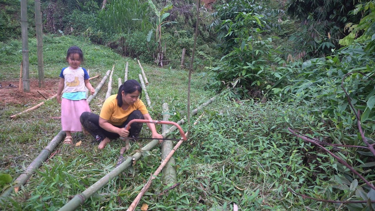 Full Video: From Start to Finish: A Single Mother's Journey of Building a Bamboo House.