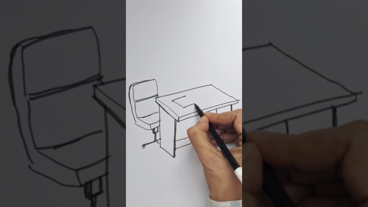 📌 How to Draw a Table and Chair in Perspective for Beginners Easy Step-by-Step 