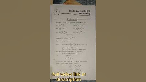 Calculus B.A./B.Sc.1st year /exercise 1.1 solution/ limits,continuity and derivability#mathematics