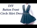DIY Button Front Circle Skirt Dress / Sewing Tutorialㅣmadebyaya