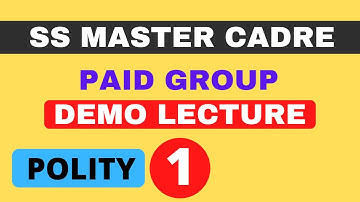 Lec-1: Polity Demo SS-Master Cadre-2022