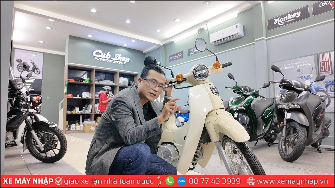 5 màu xe Honda Super Cub 50cc (Final, đỏ Kitty, Xanh nhớt, xanh dương & kem bee)