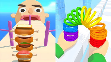Sandwich Runner VS Toy Spring - All Levels Speedrun Gameplay Android iOS Ep1