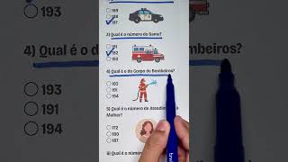 Quiz números emergenciais! #quiz #emergencia #perguntas #conhecimento #aprender