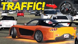 CarX Traffic Mod! - Han's RX7 Veilside - CarX Drift Racing Online /w G29 + Shifter