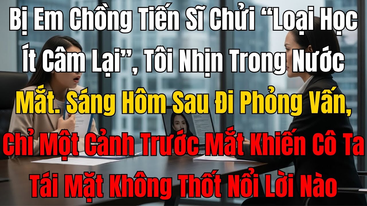 Bị Em Chồng Tiến Sĩ Chửi “Loại Học Ít Câm Lại”, Không Ngờ Buổi Phỏng Vấn Hôm Sau Khiến Cô Ta Tái Mặt