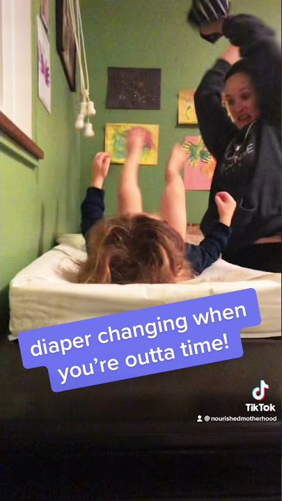 Diaper changing in a HURRY! Parents, you know what I’m talking about. #shorts #momlife #parenting