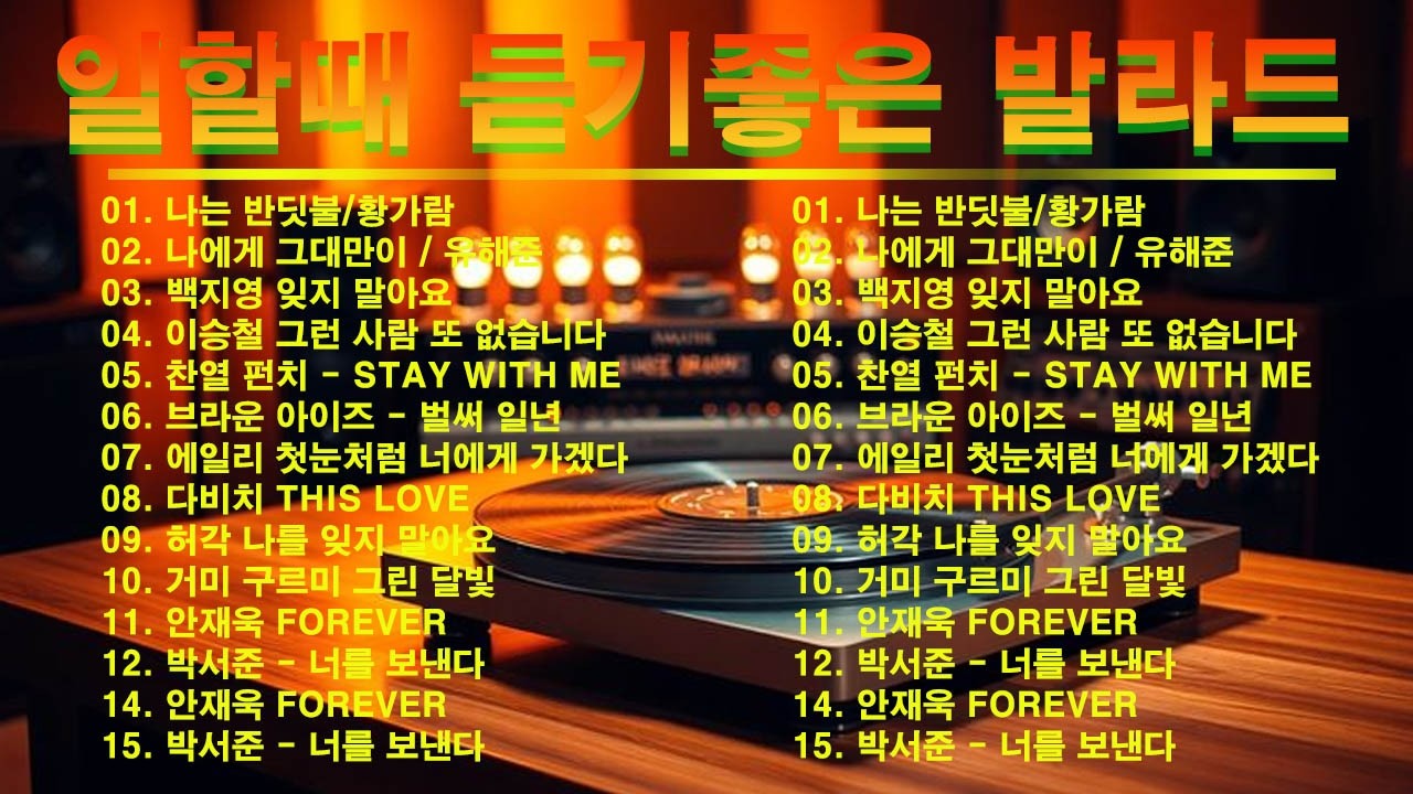 하루 끝에 듣는 힐링 발라드 🎶 광고 없는 감성 명곡 모음｜백지영, 성시경, 더원, 이승기, 김필, 양파, 임창정