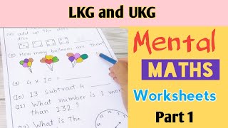mental maths for lkg and ukg free worksheets pdf youtube