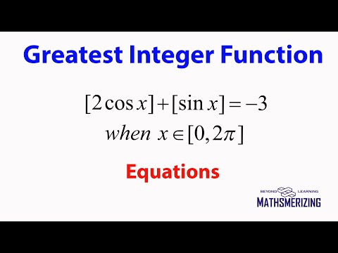 Greatest Integer Function: Practice Question 15: Solve [2cosx]+[sinx]=-3 in 0 to 2pi