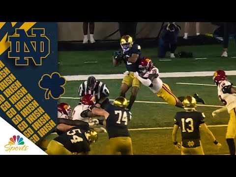 CJ Carr hits Will Pauling to expand Notre Dame's lead against USC | NBC Sports