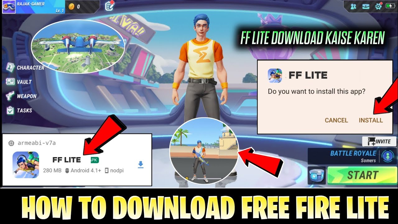HOW TO DOWNLOAD FREE FIRE LITE, FF LITE DOWNLOAD KAISE KARE