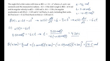 Rotational Motion: Angular Position, Velocity, and Acceleration. Level 2, Example 1